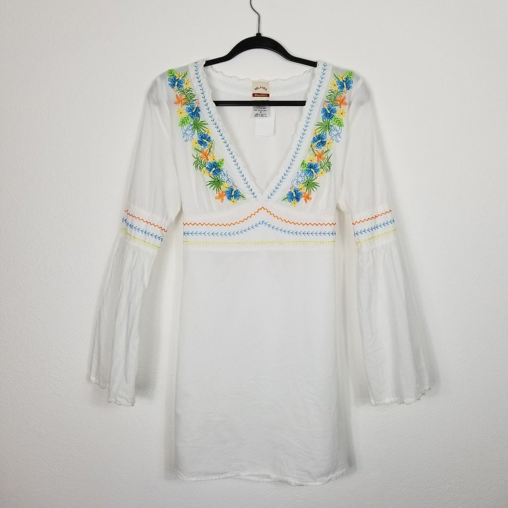 TOMMY BAHAMA RELAXED LONG SLEEVE EMBROIDERED Mini dress